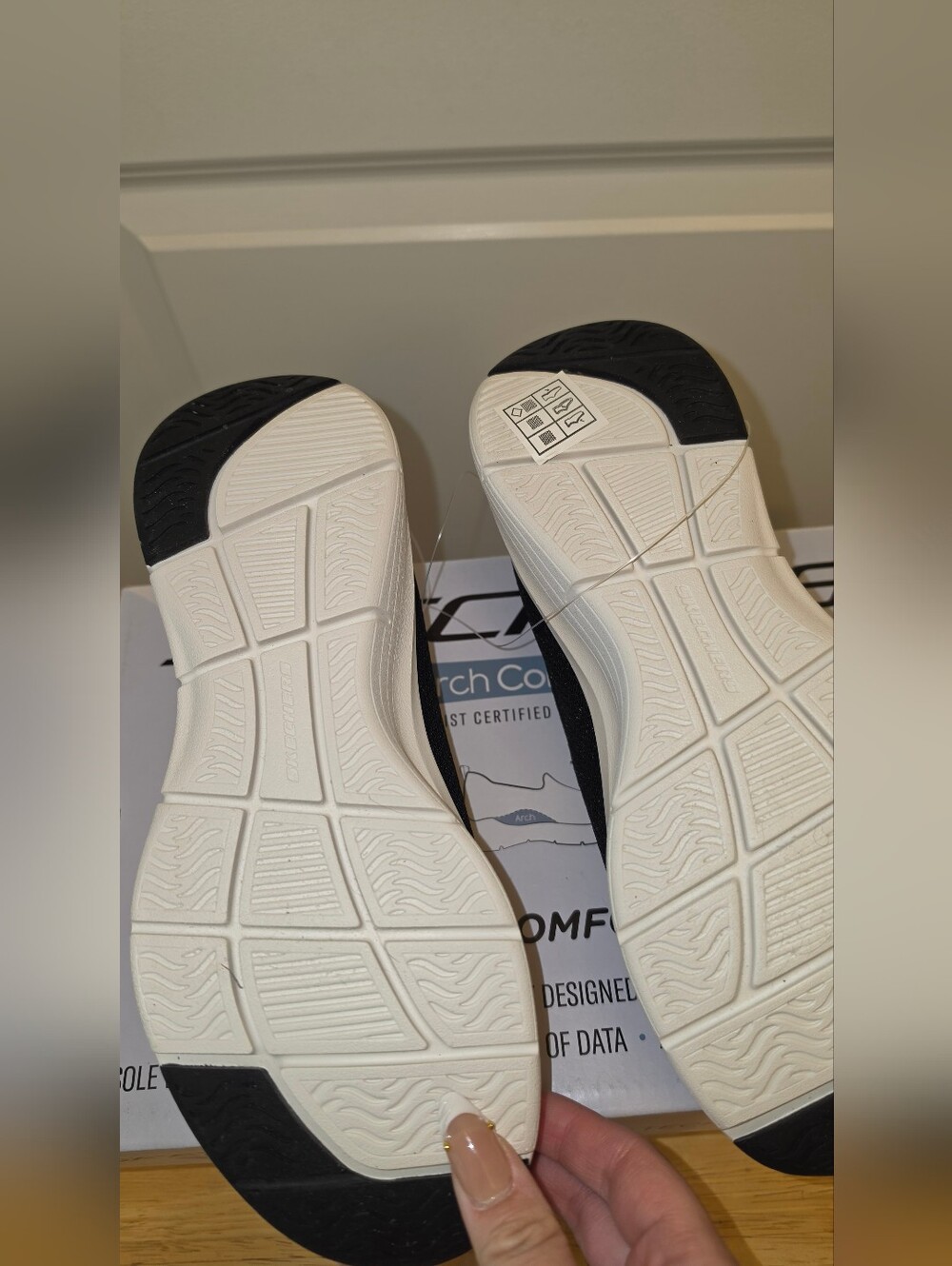 Skechers Black Slip-On Arch Comfort Platform Sneakers - Picture 4 of 4